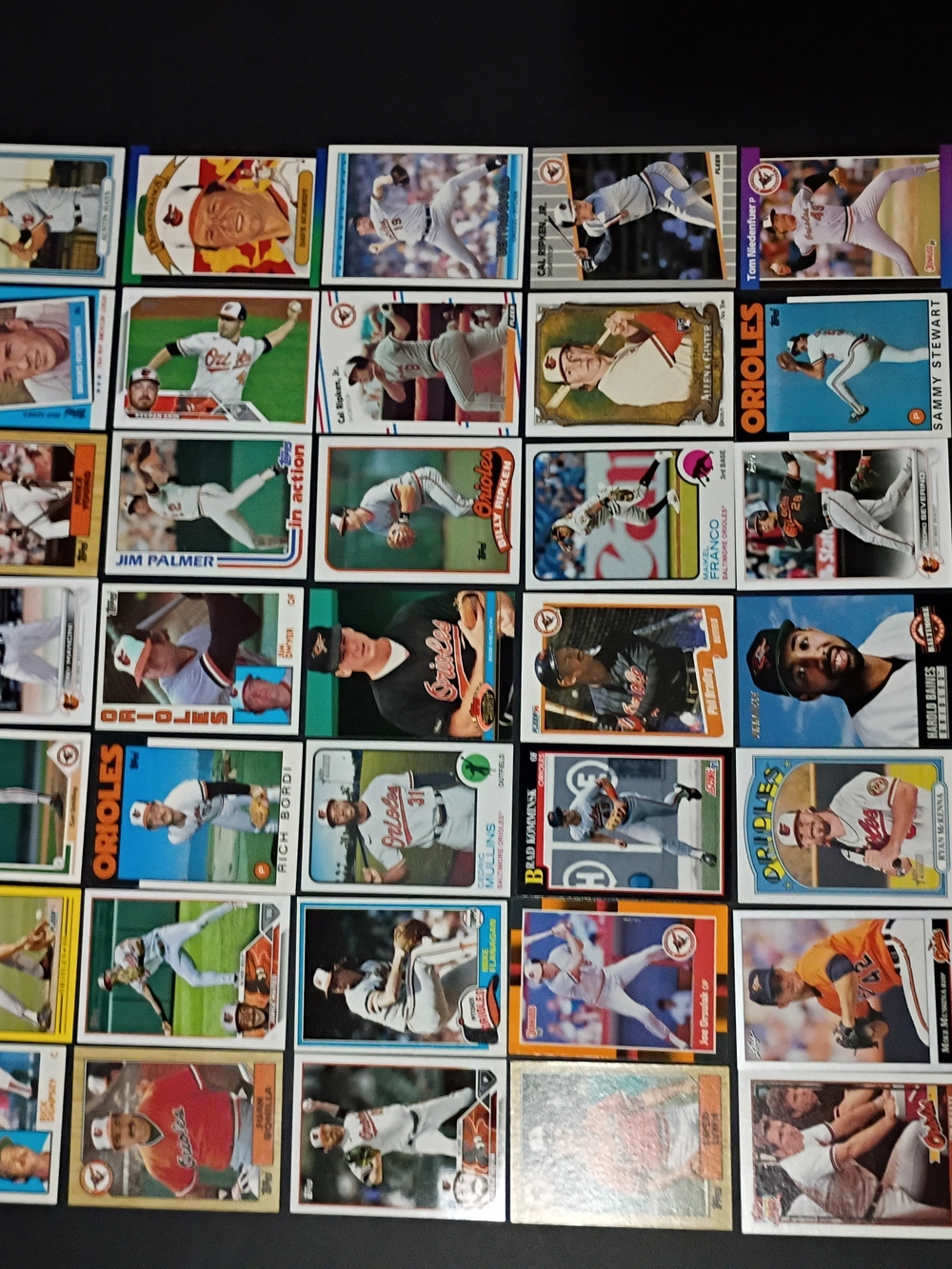 49 Baltimore Orioles Cards Jim Palmer Dean Kremer Cal Ripken Jr Eddie Murray